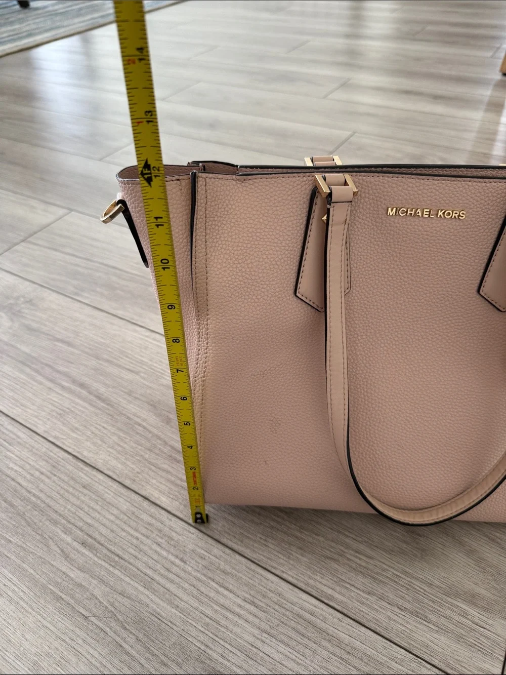 Michael Kors Blush Pink Pebbled Leather Tote with Matching Clutch wallet - Picture 11 of 11